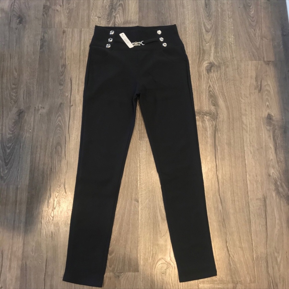 ❗️1 left❗️NWT SUPER COMFY BLACK PANTS W POCKETS - Picture 3 of 7